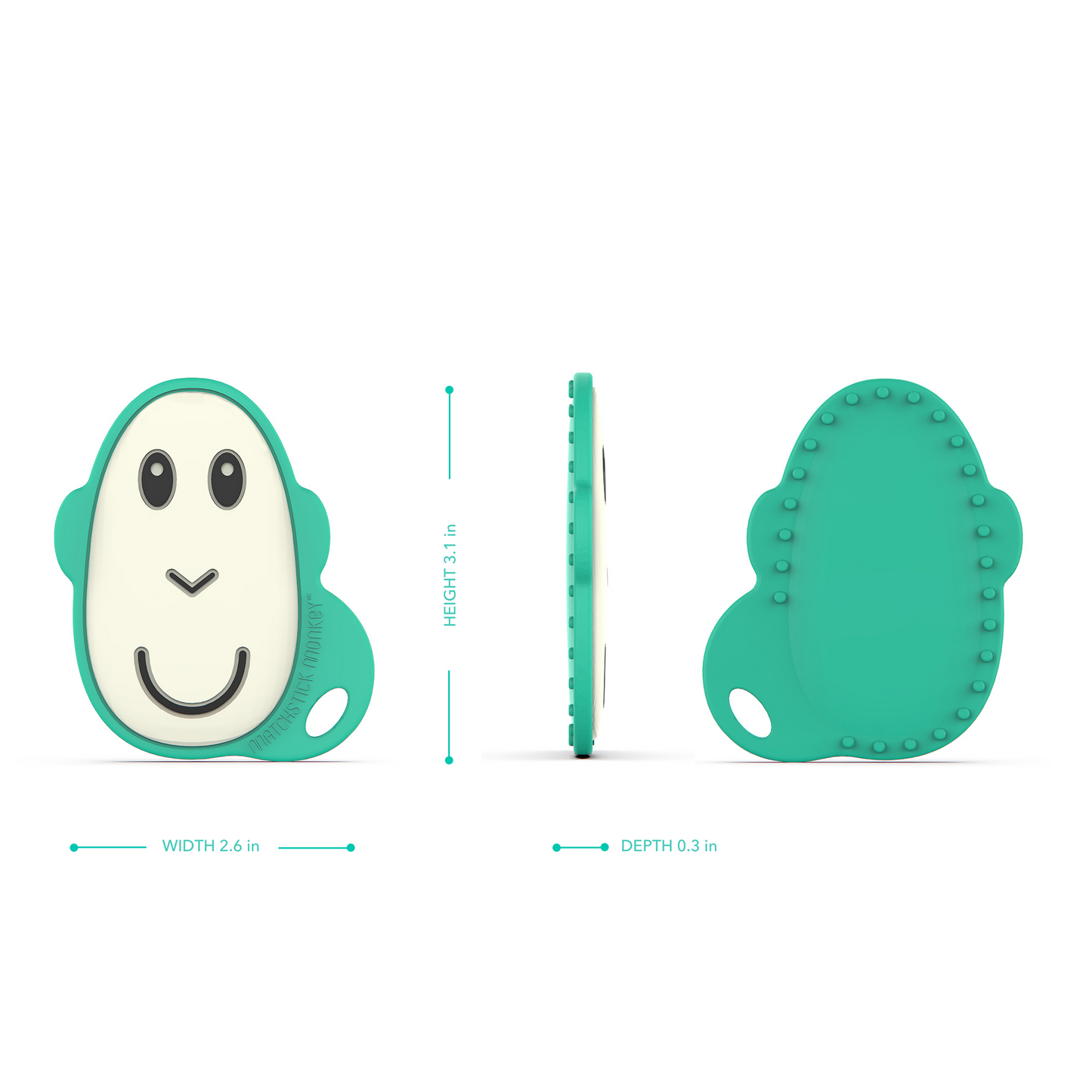 Green Flat Face Teether & Soother Clip Set