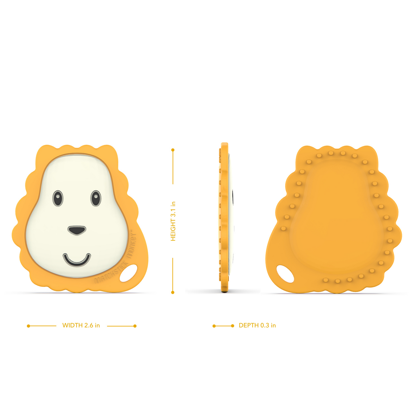 Lion Flat Face Teether & Soother Clip Set