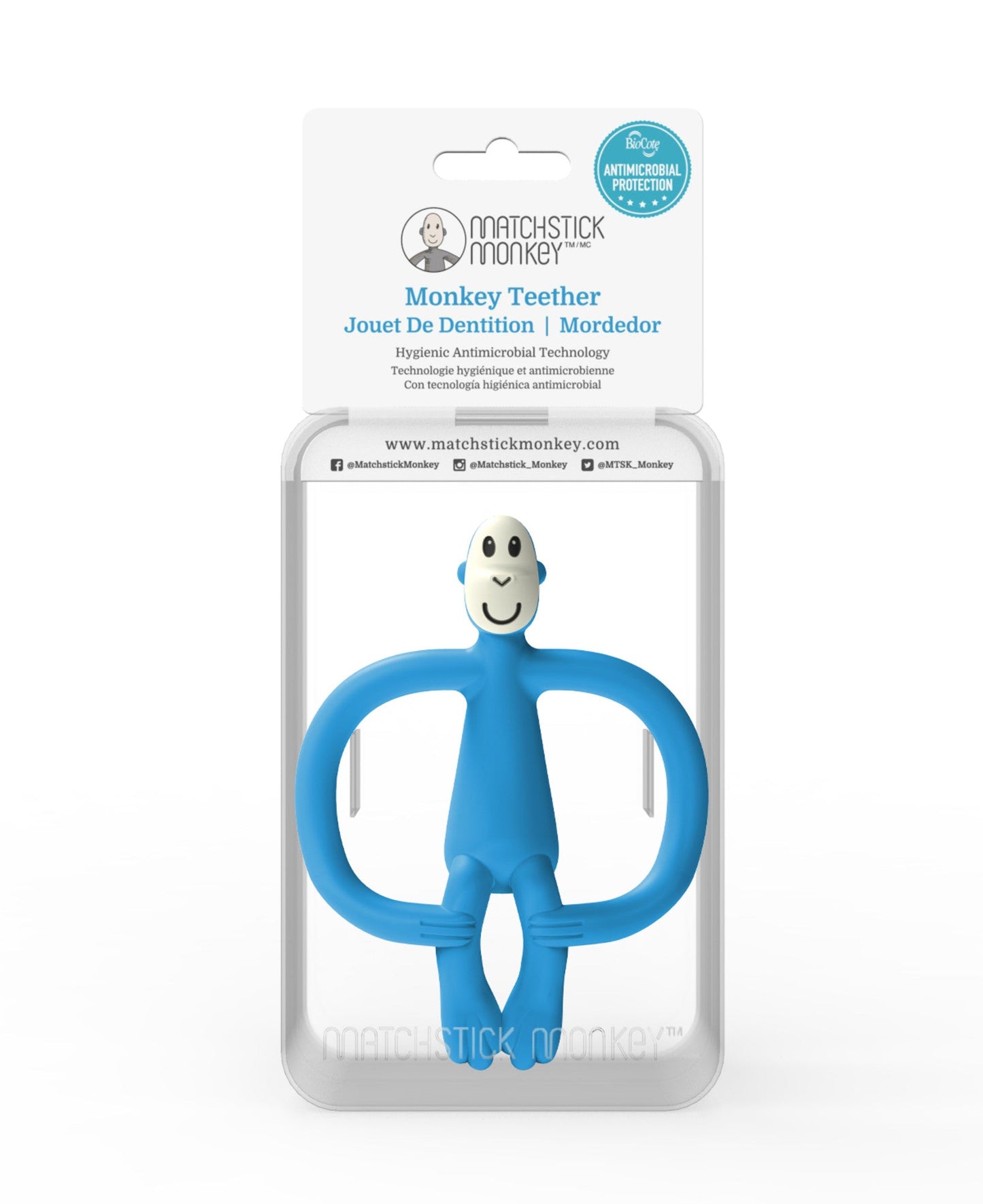 Blue Matchstick Monkey Animal Teether