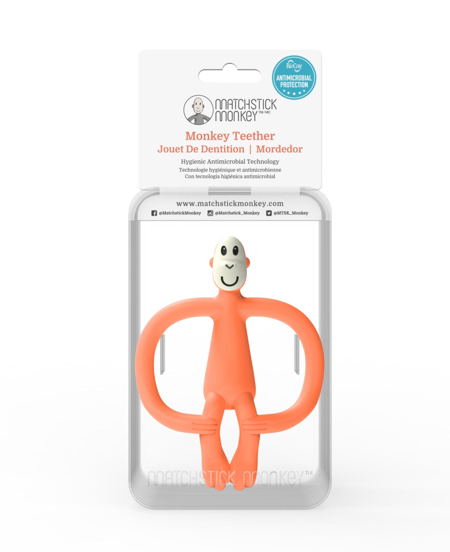 Orange Matchstick Monkey Animal Teether