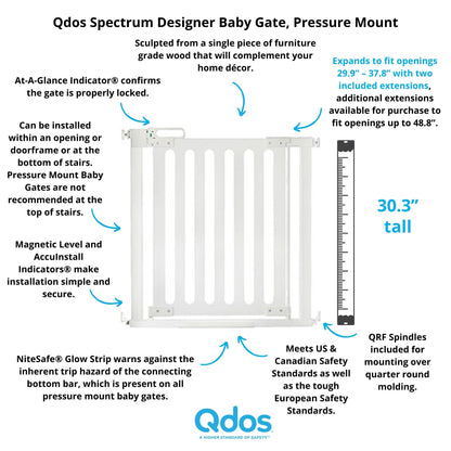 Qdos Spectrum Designer Baby Gate, Pressure Mount