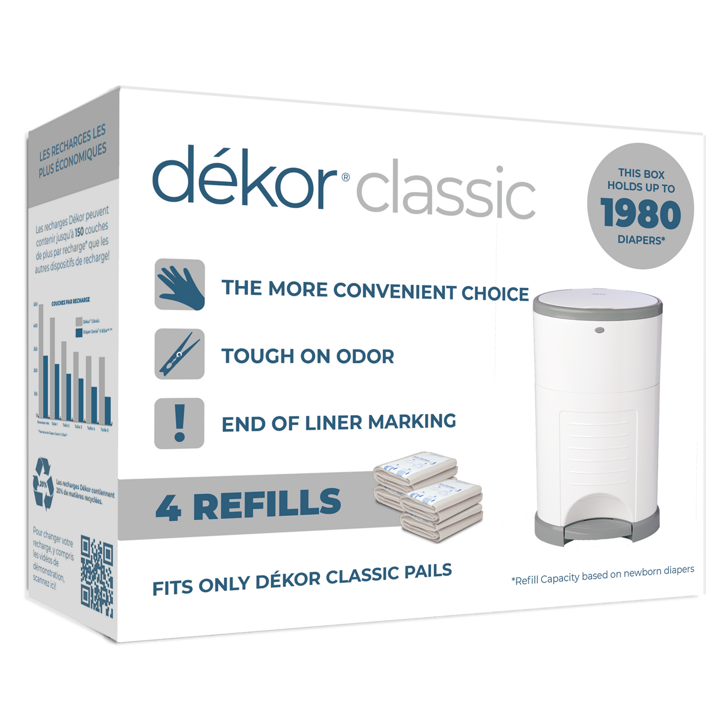 Dekor classic hands free online diaper pail