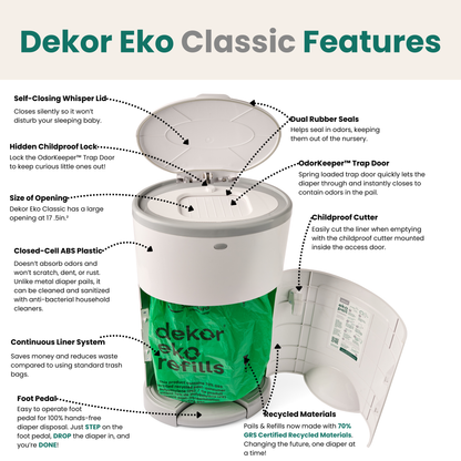 Dekor Eko Classic Diaper Pail Gift Set