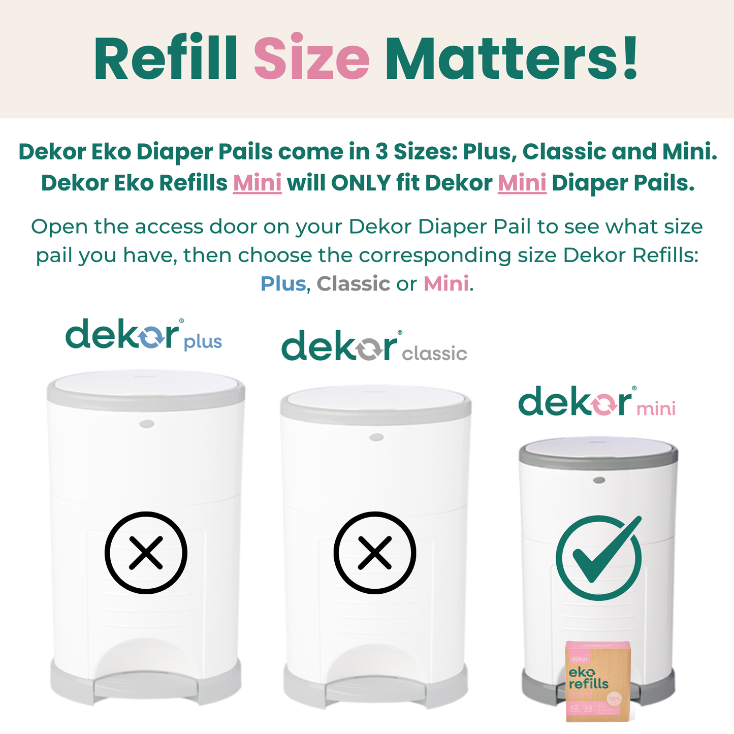 Dekor Eko Mini Diaper Pail Refills