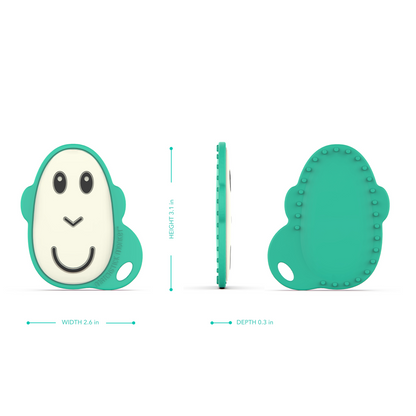 Green Flat Face Teether & Soother Clip Set