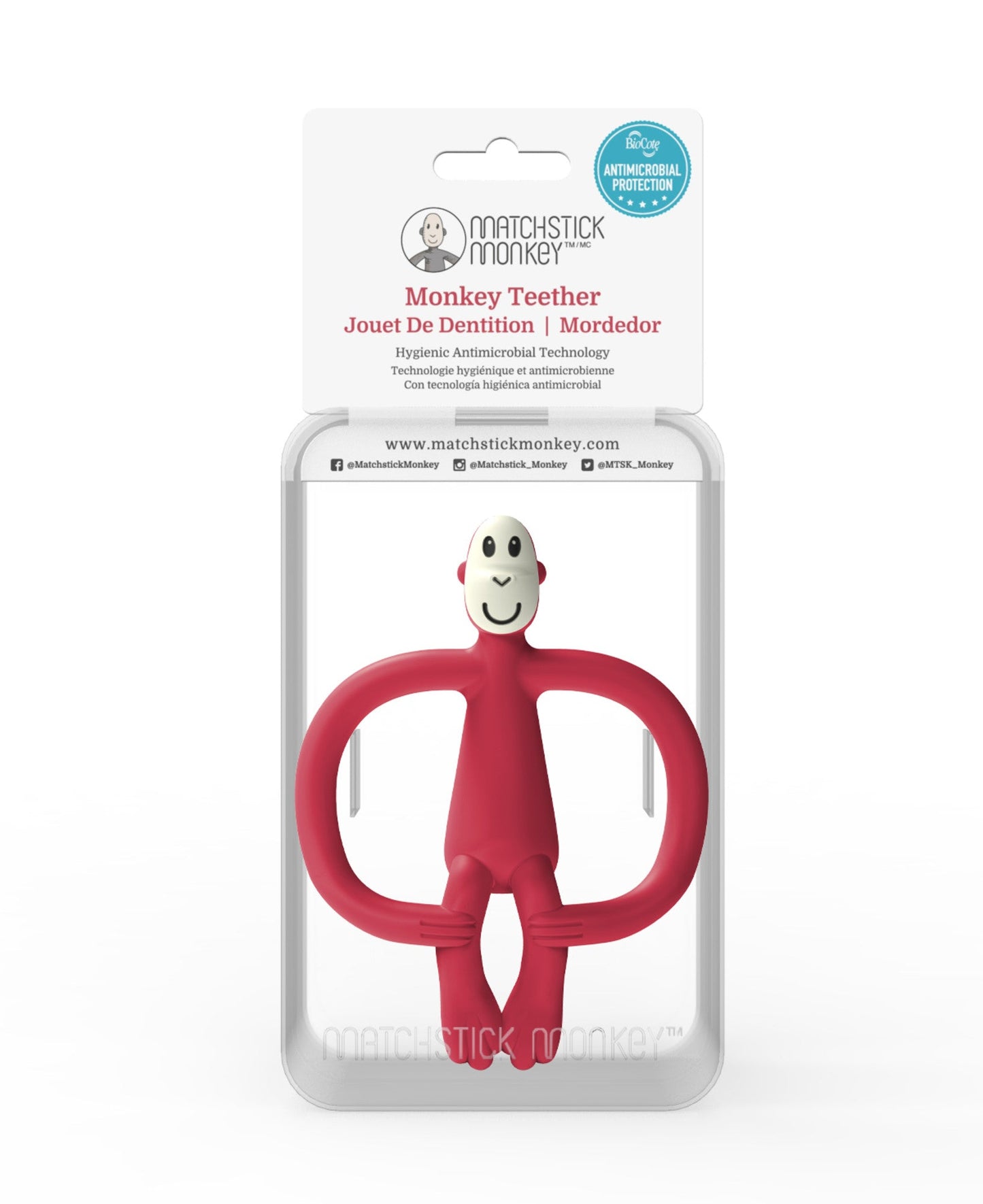 Red Matchstick Monkey Animal Teether