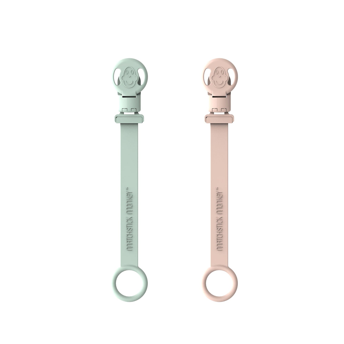 Mint Green & Dusty Pink Double Soother Clips