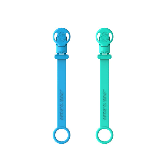 Blue & Green Double Soother Clips
