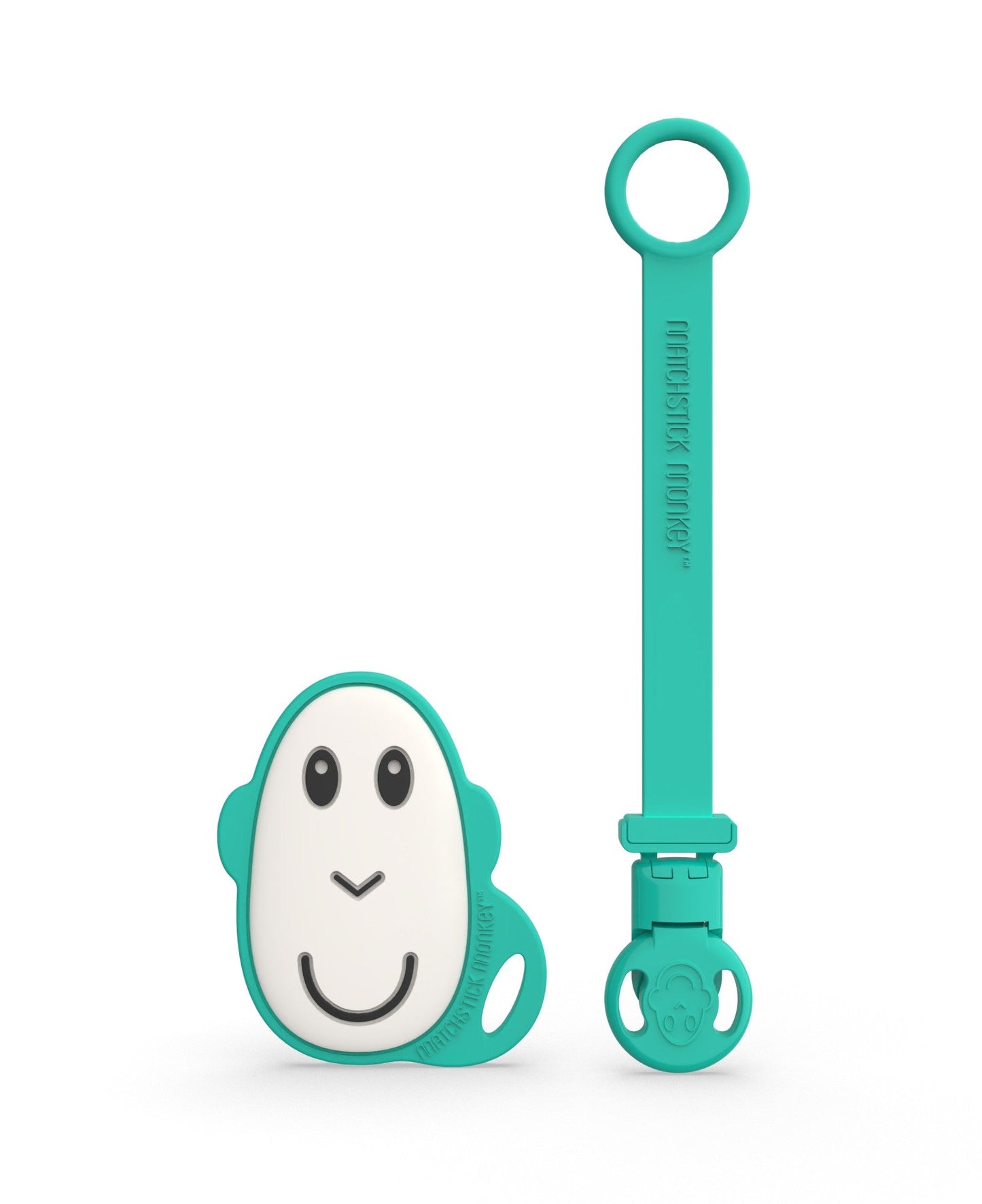 Green Flat Face Teether & Soother Clip Set