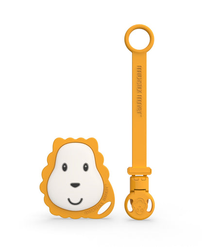 Lion Flat Face Teether & Soother Clip Set